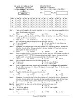 ĐỀ KIỂM TRA 15’ MÔN: VẬT LÝ LỚP 12A1 ppsx