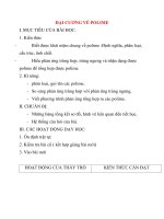 Giáo án Hóa Học lớp 12: ĐẠI CƯƠNG VỀ POLIME pps