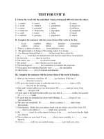 TEST FOR UNIT 11 pps