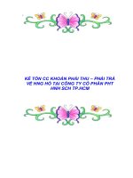 KẾ TỐN CC KHOẢN PHẢI THU – PHẢI TRẢ VỀ HNG HỐ TẠI CÔNG TY CỔ PHẦN PHT HNH SCH TP.HCM pptx