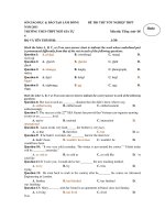 ĐỀ THI THỬ TỐT NGHIỆP THPT NĂM 2011 TRƯỜNG THCS-THPT NGÔ GIA TỰ Môn thi: Tiếng Anh- Đề 4 docx