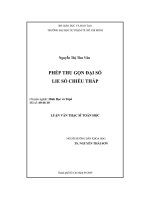 Phép thu gọn đại số lie số chiều thấp