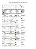 ÔN THI TỐT NGHIỆP PHỔ THÔNG NĂM HỌC 2010-2011 TEST 9 ppt