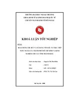 Thu hút và sử dụng nguồn vốn đầu tư trực tiếp nước ngoài của thành phố hồ chí minh và kinh nghiệm cho các tỉnh thành khác