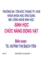 SINH HỌC CHỨC NĂNG ĐỘNG VẬT - CHƯƠNG 1 pdf