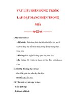 Giáo án Công nghệ lớp 9 : Tên bài dạy : VẬT LIỆU ĐIỆN DÙNG TRONG LẮP ĐẶT MẠNG pptx