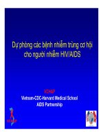 Bài giảng điều trị HIV : Dự phòng các bệnh nhiễm trùng cơ hội cho người nhiễm HIV/AIDS part 1 potx