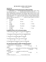 ĐỀ THI CHẤT LƯỢNG CUỐI NĂM 2011 ( Time: 45 minutes ) MÃ ĐỀ: 129 doc