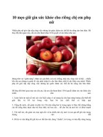 10 mẹo giữ gìn sức khỏe cho riêng chị em phụ nữ docx