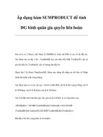 Áp dụng hàm SUMPRODUCT để tính ĐG bình quân gia quyền liên hoàn pptx
