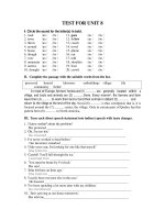 TEST FOR UNIT 8 potx