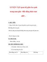 Giáo án môn Toán lớp 7 : Tên bài dạy : LUYỆN TẬP quan hệ giữa ba cạnh trong tam giác –Bất đẳng thức tam giác . doc