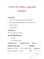 Giáo án môn Toán lớp 7 : Tên bài dạy : LUYỆN TẬP về định lý , chứng minh một định lý potx