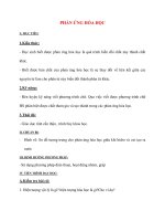 Giáo án Hóa Học lớp 8: PHẢN ỨNG HÓA HỌC doc