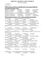 KIỂM TRA TẬP TRUNG ANH VĂN KHỐI 12 (Duration: 45 minutes) Code:001 ppsx