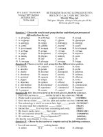 ĐỀ THI KIỂM TRA CHẤT LƯỢNG ĐỘI TUYỂN HSG LỚP 12- Lần 2, NĂM HỌC 2010-2011 Môn thi: Tiếng Anh ppsx