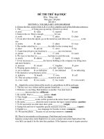 ĐỀ THI THỬ ĐẠI HỌC Môn: Tiếng Anh - ĐỀ SỐ 4 ppsx