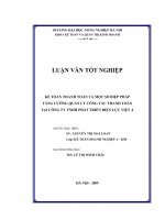 Kế toán thanh toán và một số biệp pháp tăng cường quản lý công tác thanh toán tại công ty TNHH phát triển điện lực việt á