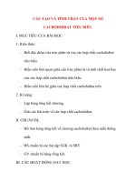 Giáo án Hóa Học lớp 12: CẤU TẠO VÀ TÍNH CHẤT CỦA MỘT SỐ CACBOHIĐRAT TIÊU BIỂU. potx