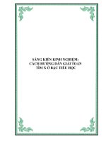 SÁNG KIẾN KINH NGHIỆM: CÁCH HƯỚNG DẪN GIẢI TOÁN TÌM X Ở BẬC TIỂU HỌC doc
