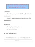 Giáo án Đại Số lớp 8: PHÂN TÍCH ĐA THỨC THÀNH NHÂN TỬ BẰNG PHƯƠNG PHÁP NHÓM CÁC HẠNG TỬ doc