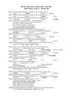 ĐỀ ÔN THI CHẤT LƯỢNG ĐẦU NĂM 2011 MÔN TIẾNG ANH 12 – MÃ ĐỀ 106 pdf