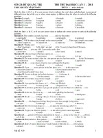 THI THỬ ĐẠI HỌC LẦN I - 2011 Khối D : môn Anh văn pot