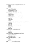 KIỂM TRA ĐẦU NĂM MÔN: ANH VĂN - ĐỀ 1 pdf