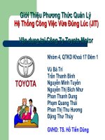 Hệ thống công việc vừa đúng lúc (JIT) vận dụng tại công ty Toyota Motor