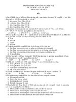 ĐỀ THI MÔN VẬT LÝ LỚP 12 THỜI GIAN : 60 PHÚT - ĐỀ 1 pps