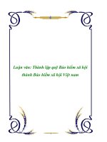 Luận văn: Thành lập quỹ Bảo hiểm xã hội thành Bảo hiểm xã hội Việt nam pptx