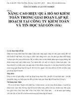 NÂNG CAO HIỆU QUẢ HỒ SƠ KIỂM TOÁN TRONG GIAI ĐOẠN LẬP KẾ HOẠCH TẠI CÔNG TY KIỂM TOÁN VÀ TIN HỌC SÀI GÒN (SA) pot
