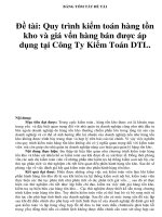 Đề tài: Quy trình kiểm toán hàng tồn kho và giá vốn hàng bán được áp dụng tại Công Ty Kiểm Toán DTL. pdf