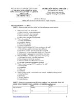 ĐỀ THI MÔN TIẾNG ANH LỚP 12 pps