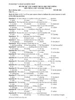 ĐỀ THI THỬ TỐT NGHIỆP TRUNG HỌC PHỔ THÔNG MÔN TIẾNG ANH NĂM HỌC 2010-2011 MÃ ĐỀ: 004 doc