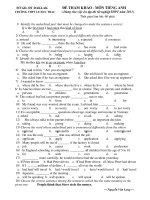 ĐỀ THAM KHẢO - MÔN TIẾNG ANH ( Dùng cho việc ôn tập thi tốt nghiệpTHPT năm 2011) doc