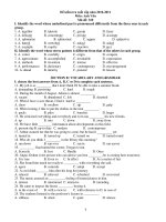 Đề kiểm tra cuối cấp năm 2010-2011 Môn: Anh Văn Mã đề: 310 docx