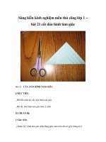 Sáng kiến kinh nghiệm môn thủ công lớp 1 – bài 21 cắt dán hình tam giác doc