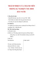 Giáo án Công dân lớp 9 : Tên bài dạy : TRÁCH NHIỆN CỦA THANH NIÊN TRONG SỰ NGHIỆP CNH- HĐH ĐẤT NƯỚC docx