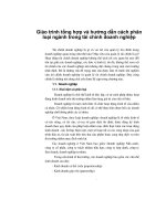 Giáo trình tổng hợp và hướng dẫn cách phân loại ngành trong tài chính doanh nghiệp phần 1 pot