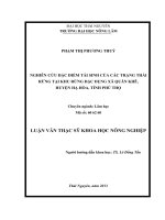 NGHIÊN cứu đặc điểm tái SINH của các TRẠNG THÁI RỪNG tại KHU RỪNG đặc DỤNG xã QUÂN KHÊ,