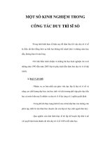 MỘT SỐ KINH NGHIỆM TRONG CÔNG TÁC DUY TRÌ SĨ SỐ ppsx