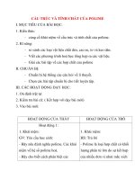 Giáo án Hóa Học lớp 12: CẤU TRÚC VÀ TÍNH CHẤT CỦA POLIME potx