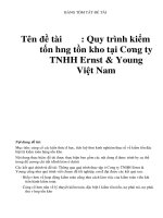 BẢNG TÓM TẮT ĐỀ TÀI Tên đề tài : Quy trình kiểm tốn hàng tồn kho tại Công ty TNHH Ernst & Young Việt Nam pps