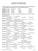 ĐỀ THI THỬ TỐT NGHIỆP- ĐẠI HỌC MÔN TIẾNG ANH NĂM HỌC 2010-2011 pdf