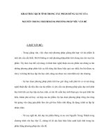 KHAI THÁC KỊCH TÍNH TRONG TÁC PHẨM RỪNG XÀ NU CỦANGUYỄN TRUNG THÀNH BẰNG PHƯƠNG PHÁP NÊU VẤN ĐỀ potx
