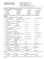 ĐỀ THI CHỌN HỌC SINH GIỎI CẤP TRƯỜNG NĂM HỌC 2010-2011 Môn: Tiếng Anh lớp 12 - TRƯỜNG THPT NGA SƠN MÃ ĐỀ: 235 pot