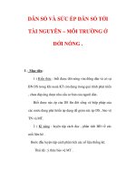 Giáo án Địa Lý 7 : Tên bài dạy : DÂN SỐ VÀ SỨC ÉP DÂN SỐ TỚI TÀI NGUYÊN – MÔI TRƯỜNG Ở ĐỚI NÓNG . doc