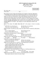 KIỂM TRA HỌC KỲ I năm học 2010 -2011 MÔN: TIẾNG ANH 12 - Mã đề thi 006 pptx