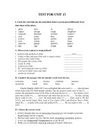 TEST FOR UNIT 13 pptx